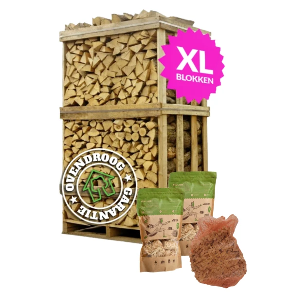 Brandhout essen 43 cm + Gratis aanmaakpakket