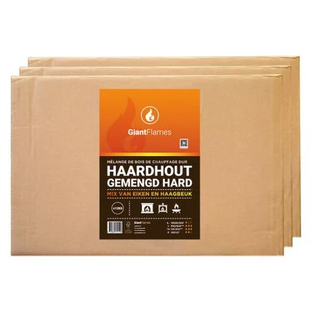 64 dozen Giant Flames haardhout gemengd hard eiken / haagbeuk mix FSC
